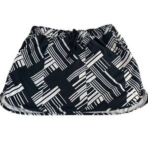 Slazenger Women's Golf Skort L Black & White Geometric Print With Built-In Short
